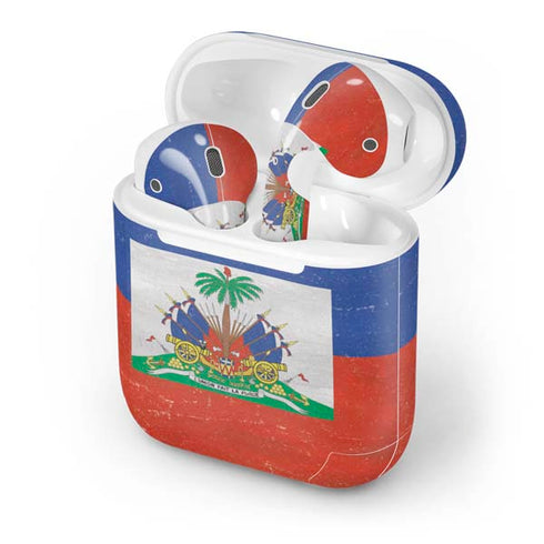 Haitian Flag Distressed Apple AirPods Skin