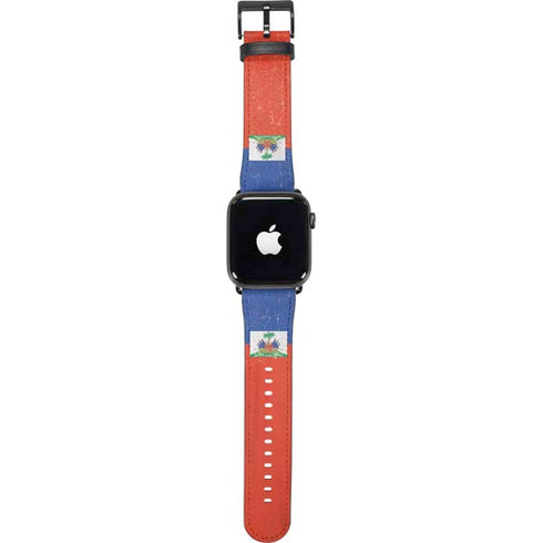 Haitian Flag Distressed Apple Watch Band 42-44mm