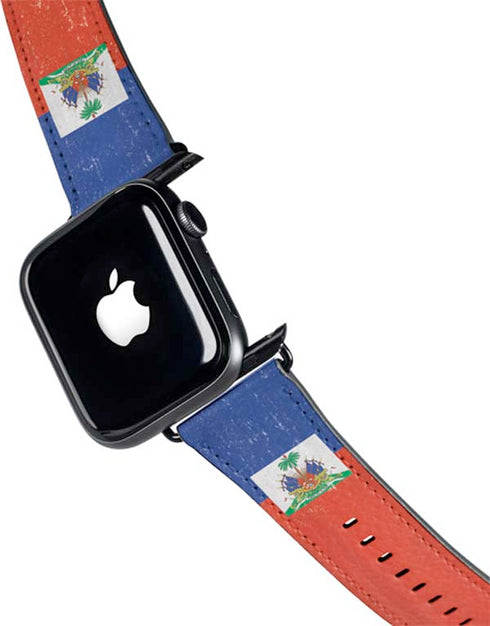 Haitian Flag Distressed Apple Watch Band 38-40mm