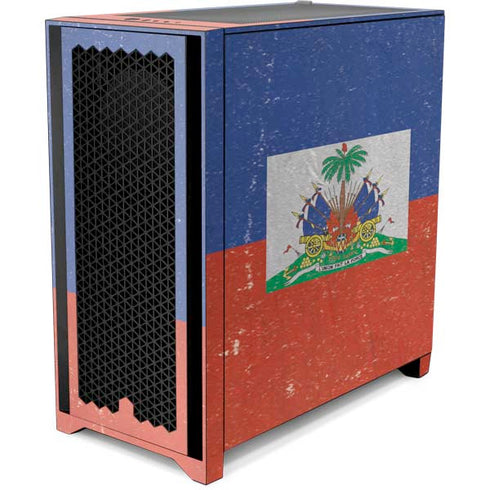 Haitian Flag Distressed Corsair 4000D Tempered Glass Mid-Tower ATX Case Skin