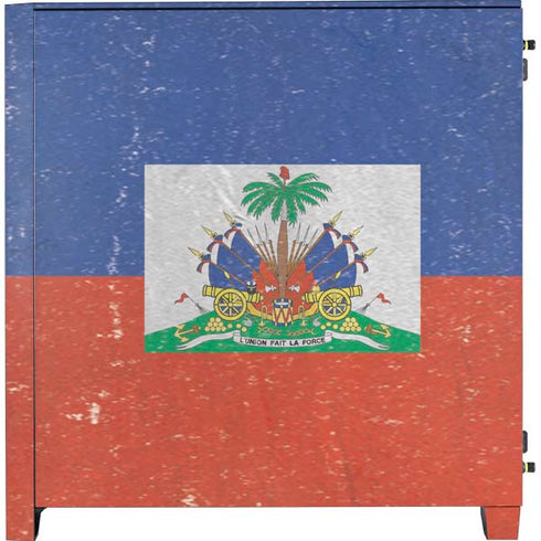 Haitian Flag Distressed Corsair 4000D Tempered Glass Mid-Tower ATX Case Skin