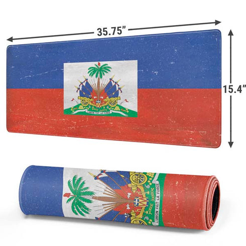 Haitian Flag Distressed Gaming Mouse Pad