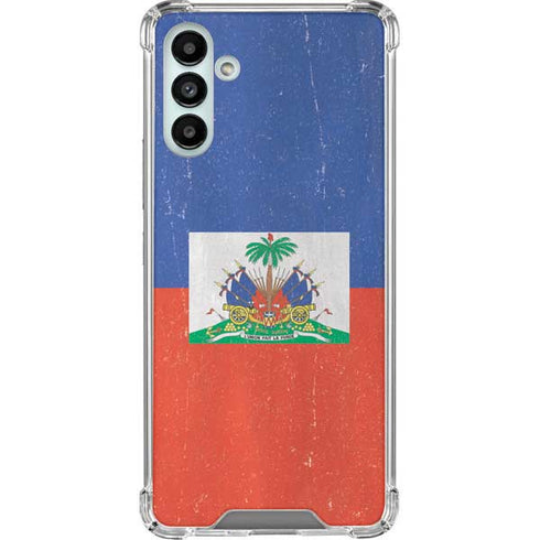 Haitian Flag Distressed Galaxy A13 5G Clear Case