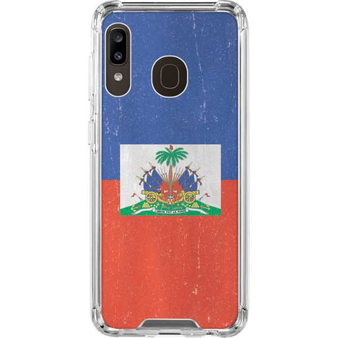 Haitian Flag Distressed Galaxy A30 Clear Case