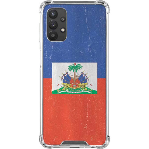 Haitian Flag Distressed Galaxy A32 5G Clear Case