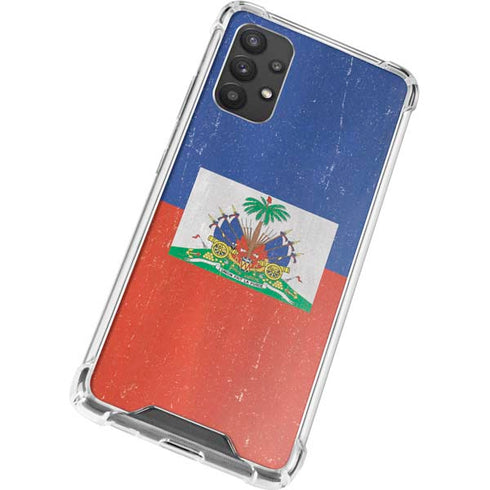 Haitian Flag Distressed Galaxy A32 5G Clear Case
