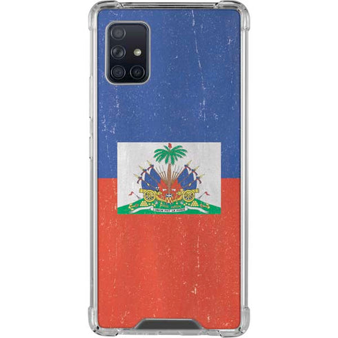 Haitian Flag Distressed Galaxy A51 5G Clear Case