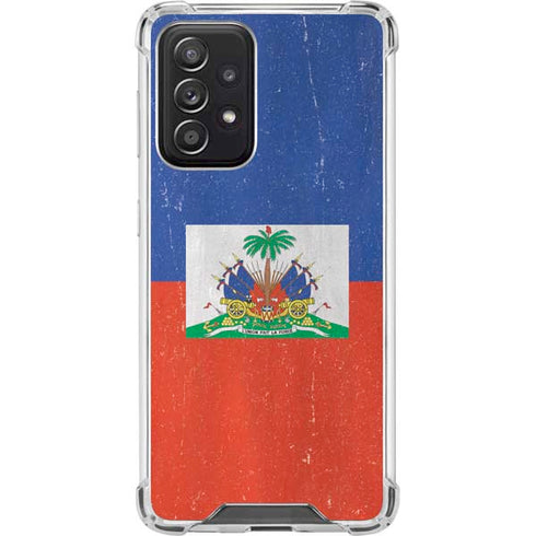 Haitian Flag Distressed Galaxy A52 5G Clear Case