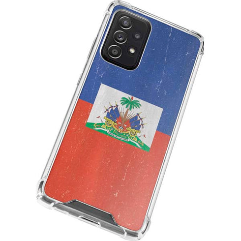 Haitian Flag Distressed Galaxy A52 5G Clear Case