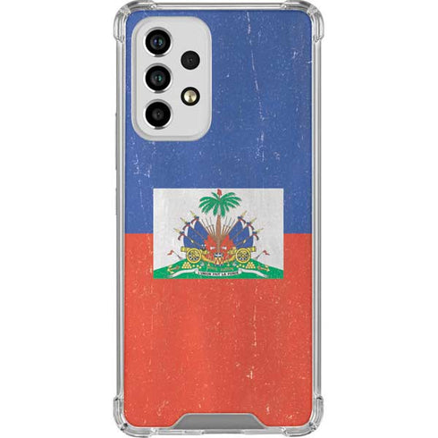 Haitian Flag Distressed Galaxy A53 5G Clear Case