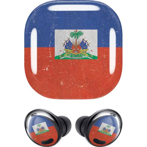 Haitian Flag Distressed Galaxy Buds Pro Skin