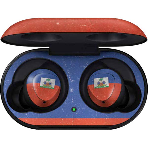 Haitian Flag Distressed Galaxy Buds Skin