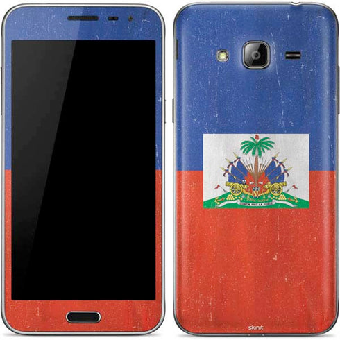 Haitian Flag Distressed Galaxy J3 Skin