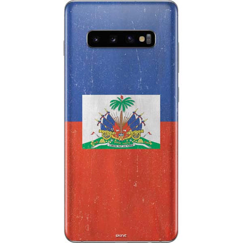 Haitian Flag Distressed Galaxy S10 Plus Skin