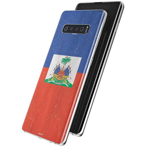 Haitian Flag Distressed Galaxy S10 Plus Skin