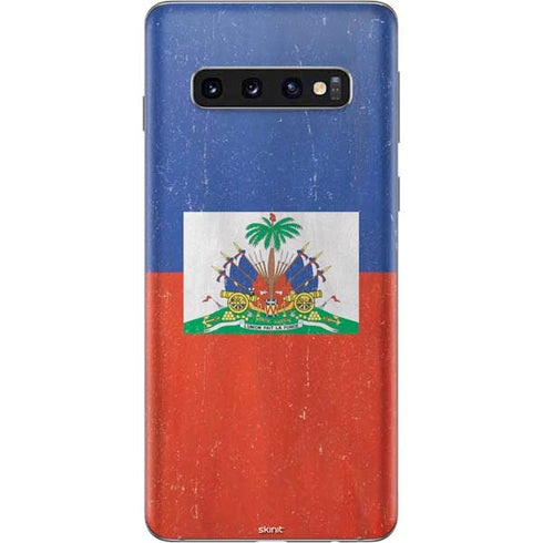 Haitian Flag Distressed Galaxy S10 Skin