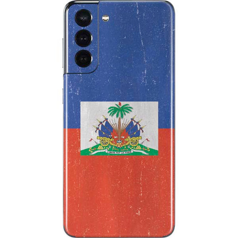 Haitian Flag Distressed Galaxy S21 5G Skin