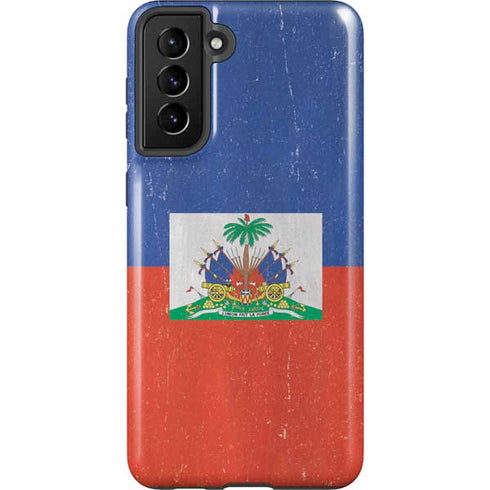 Haitian Flag Distressed Galaxy S21 Plus 5G Pro Case