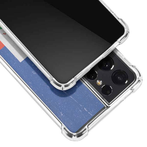 Haitian Flag Distressed Galaxy S21 Ultra 5G Clear Case