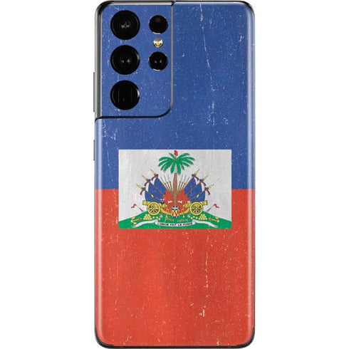 Haitian Flag Distressed Galaxy S21 Ultra 5G Skin