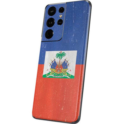 Haitian Flag Distressed Galaxy S21 Ultra 5G Skin