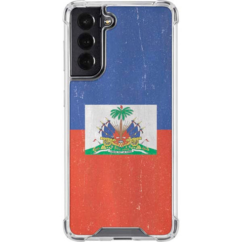 Haitian Flag Distressed Galaxy S22 Clear Case