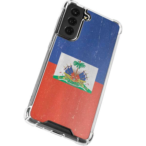 Haitian Flag Distressed Galaxy S22 Plus Clear Case