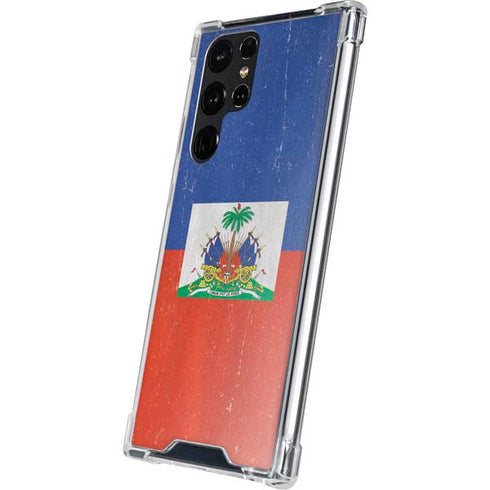 Haitian Flag Distressed Galaxy S22 Ultra Clear Case