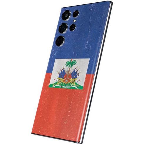 Haitian Flag Distressed Galaxy S22 Ultra Skin