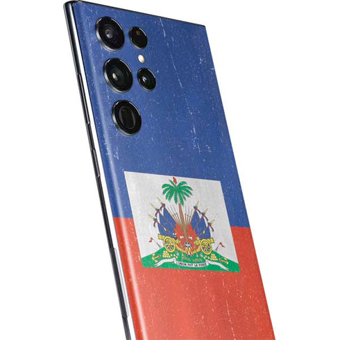Haitian Flag Distressed Galaxy S22 Ultra Skin