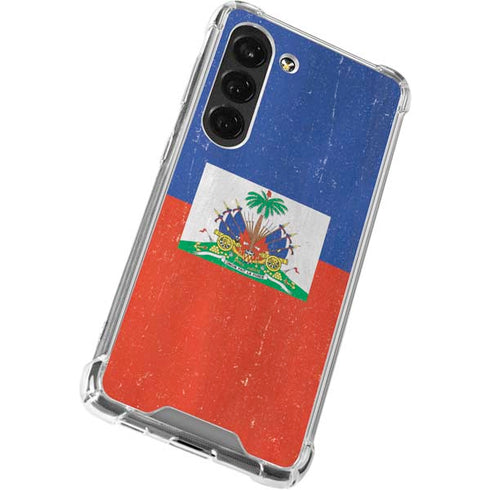 Haitian Flag Distressed Galaxy S23 Clear Case