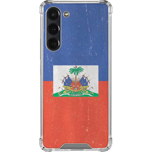 Haitian Flag Distressed Galaxy S23 Plus Clear Case