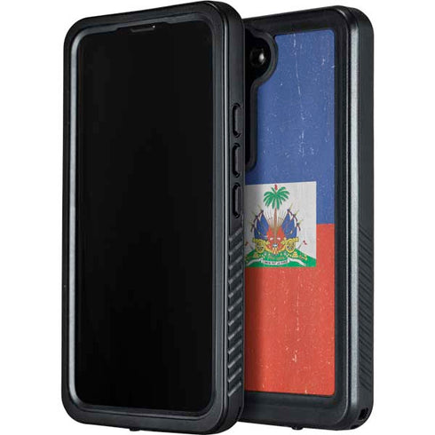 Haitian Flag Distressed Galaxy S23 Waterproof Case