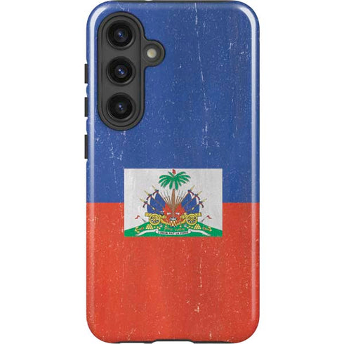 Haitian Flag Distressed Galaxy S24 Plus Impact Case