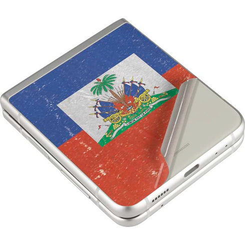 Haitian Flag Distressed Galaxy Z Flip3 5G Skin