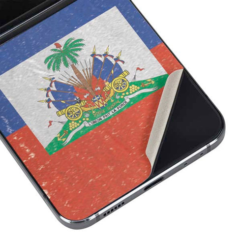 Haitian Flag Distressed Galaxy Z Flip5 5G Skin