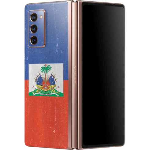 Haitian Flag Distressed Galaxy Z Fold2 5G Skin