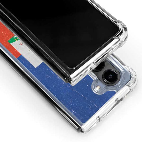 Haitian Flag Distressed Galaxy Z Fold5 5G Clear Case