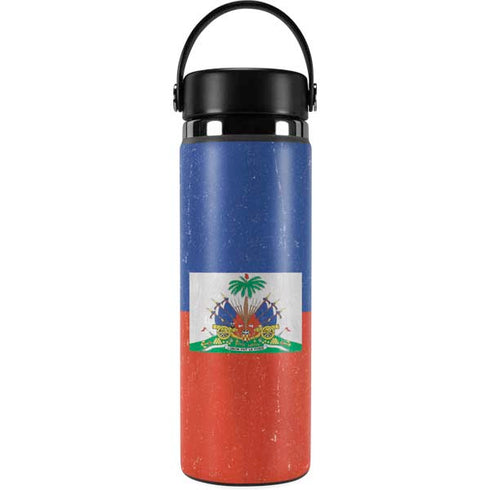 Haitian Flag Distressed Hydro Flask 20oz Wide Mouth Skin