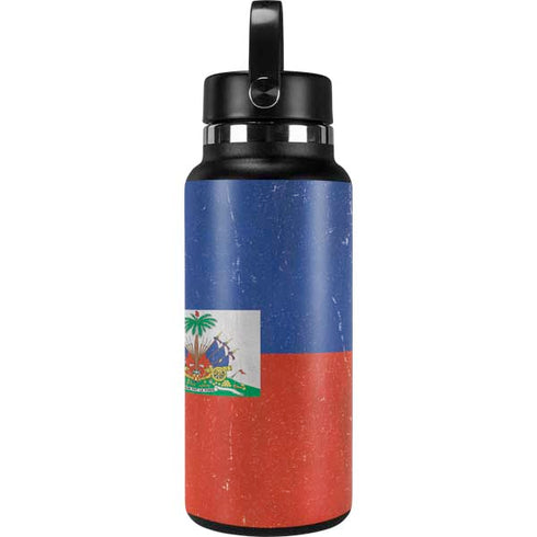 Haitian Flag Distressed Hydro Flask 32oz Wide Mouth Skin