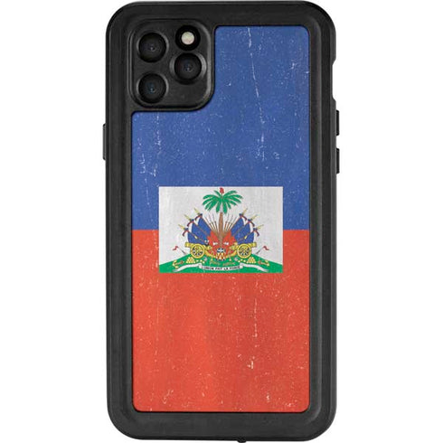 Haitian Flag Distressed iPhone 11 Pro Max Waterproof Case