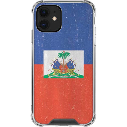 Haitian Flag Distressed iPhone 12 Clear Case