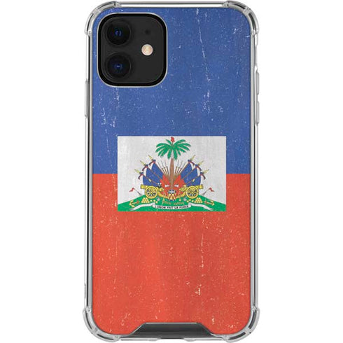 Haitian Flag Distressed iPhone 12 Mini Clear Case