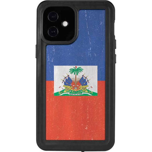 Haitian Flag Distressed iPhone 12 Mini Waterproof Case