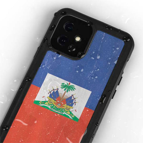 Haitian Flag Distressed iPhone 12 Mini Waterproof Case