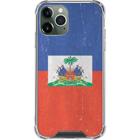 Haitian Flag Distressed iPhone 12 Pro Clear Case