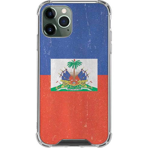 Haitian Flag Distressed iPhone 12 Pro Max Clear Case