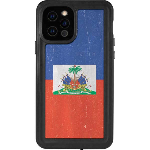 Haitian Flag Distressed iPhone 12 Pro Waterproof Case