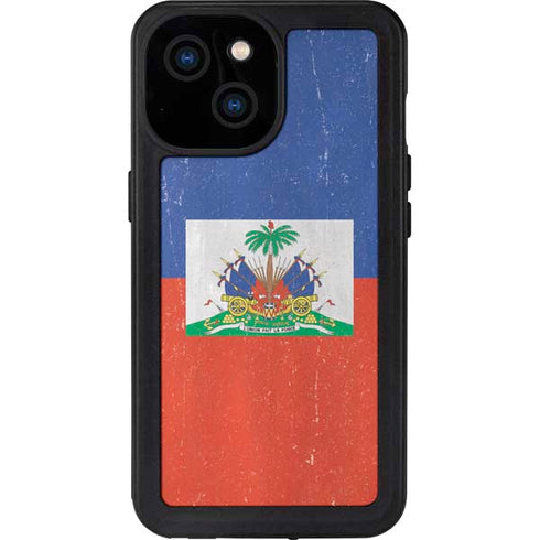 Haitian Flag Distressed iPhone 13 Mini Waterproof Case