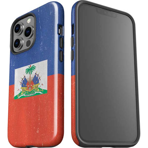 Haitian Flag Distressed iPhone 13 Pro Impact Case
